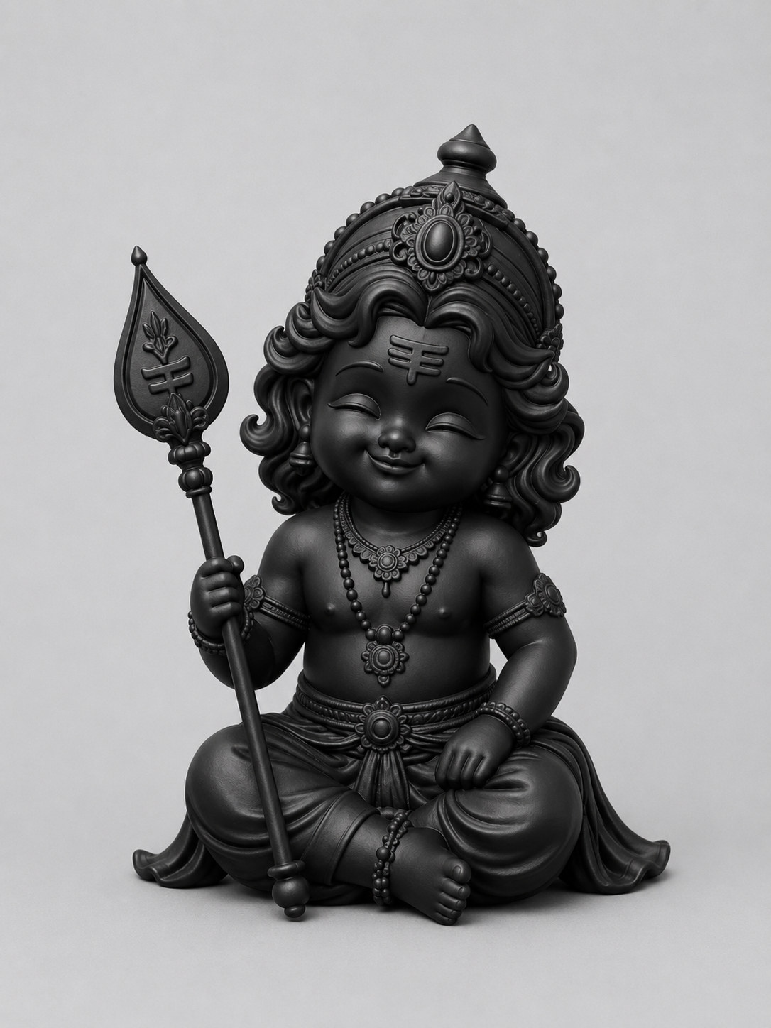 Murugan Black Chibi Mini 3D Model (5 Inch)
